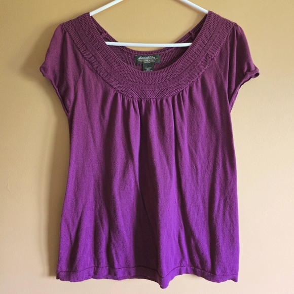 Eddie Bauer Tops - Eddie Bauer Plum Scoop Neck Top, L
